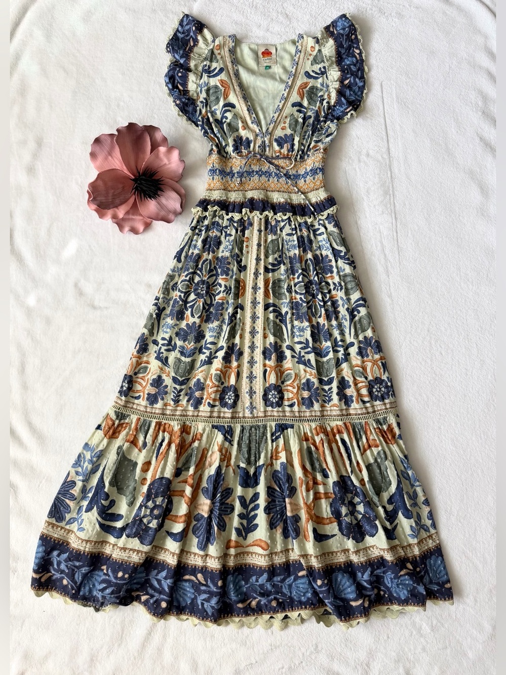 Farm Rio Ocean tapestry maxi dress XS